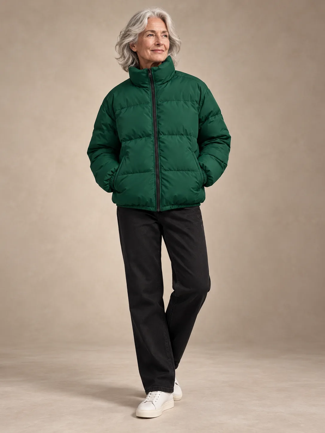 Evergreen Loft Puffer Jacket in Forest Green